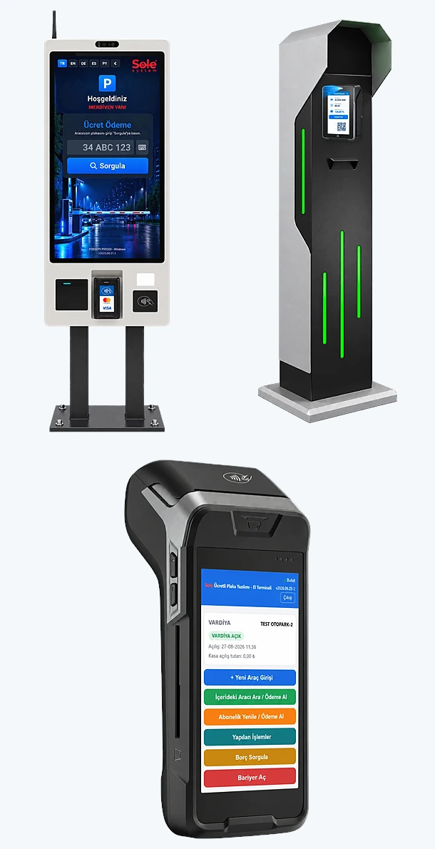 Çıkış Terminali, Akıllı Ödeme Kiosk ve El Terminali cihazları